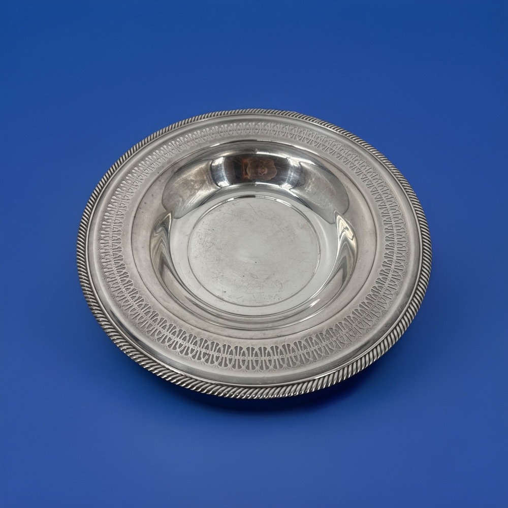 Wm Rogers Silver‎ Plated Serving Bowl Rope Edge Design 12 1/4" 335